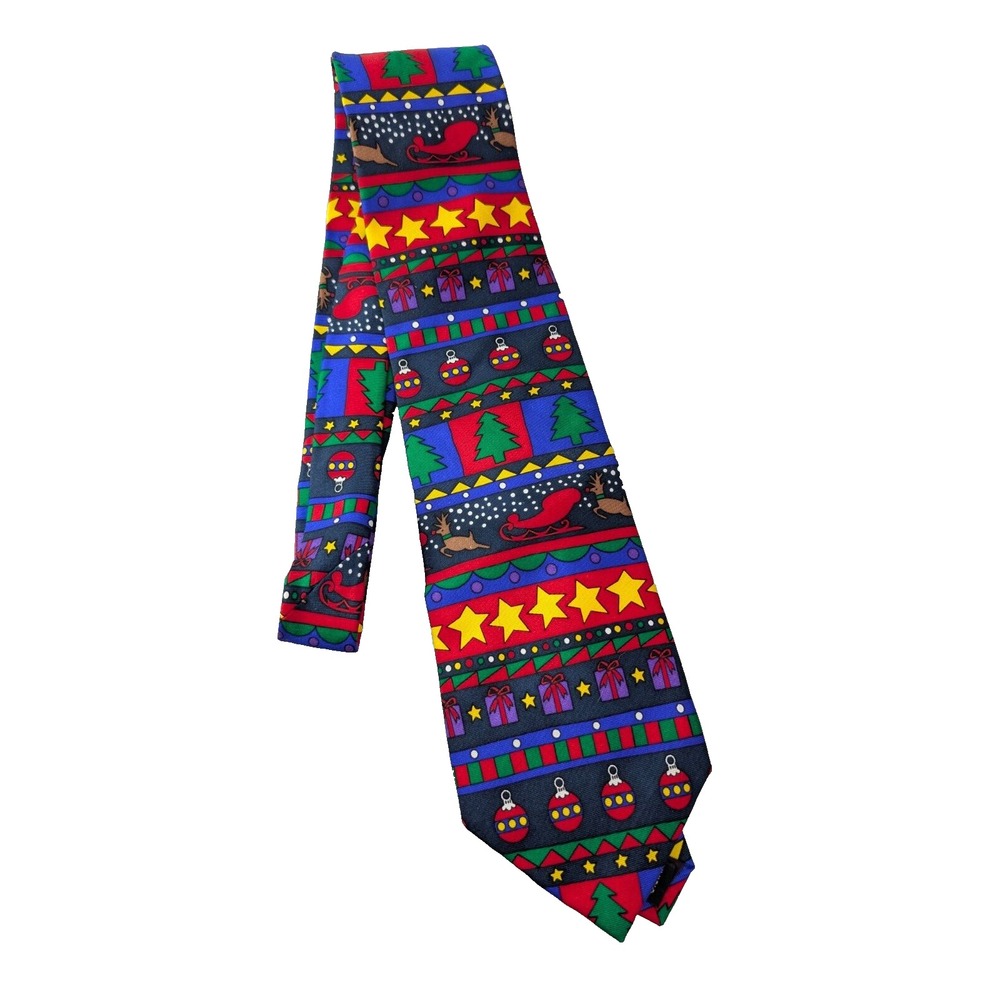 Alynn Neckwear " Christmas Party" Men's Tie 100% Silk Holidays Casual Colorful
